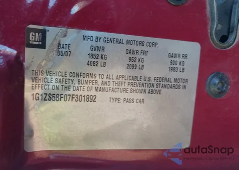 2007 Chevrolet Malibu Ls from USA, damaged, VIN 1G1ZS58F07F301892
